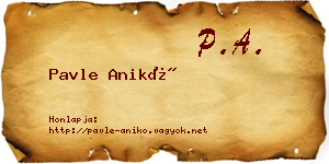 Pavle Anikó névjegykártya